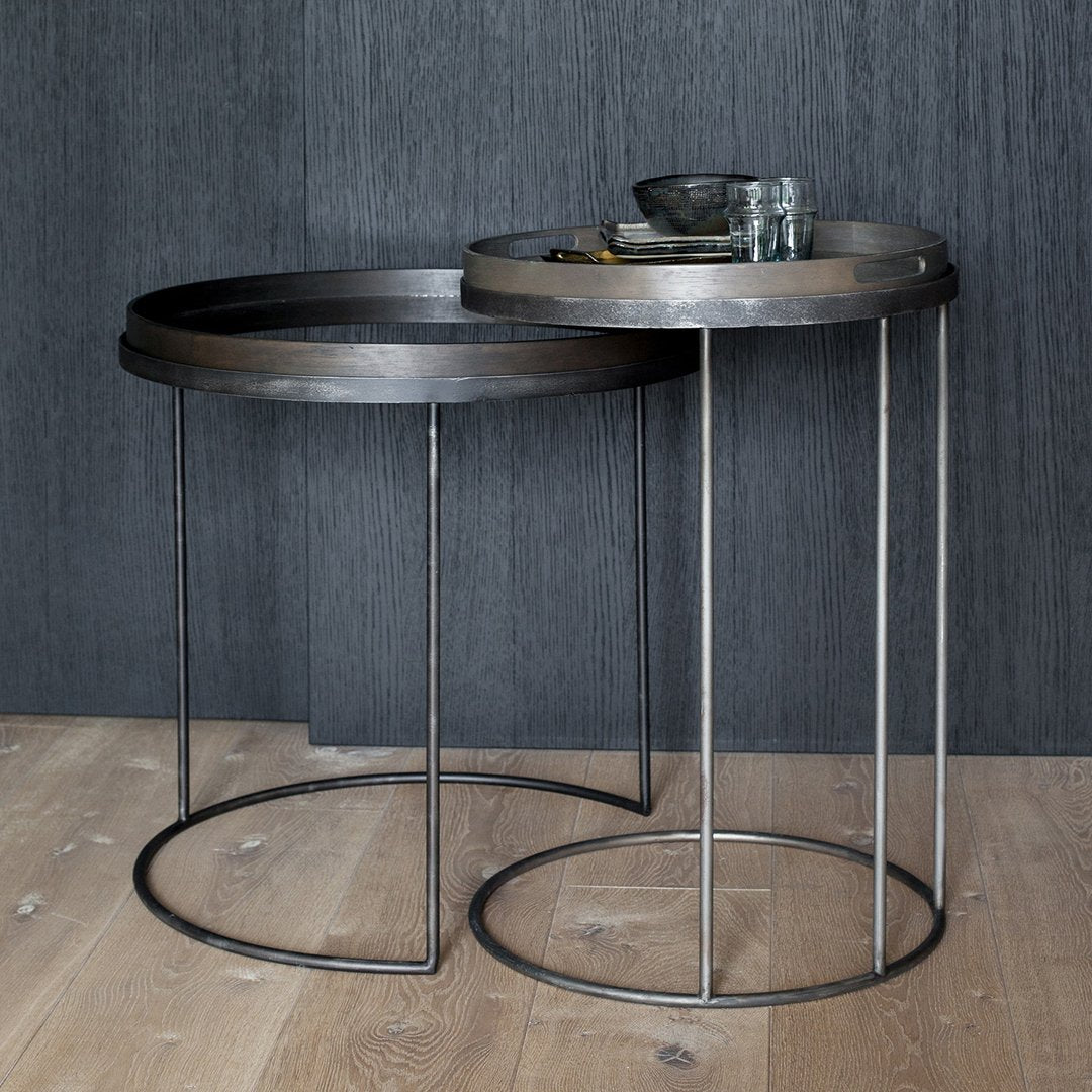 Round Tray Side Table Set