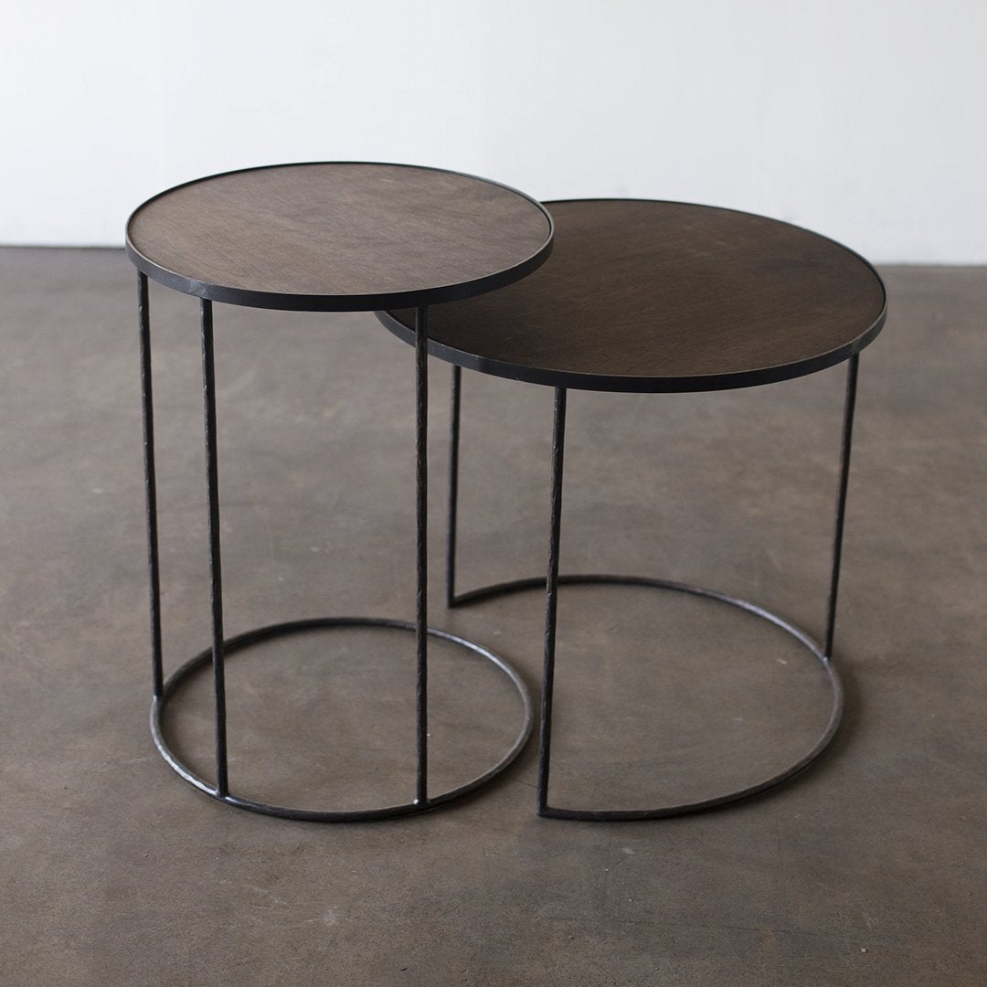 Round Tray Side Table Set