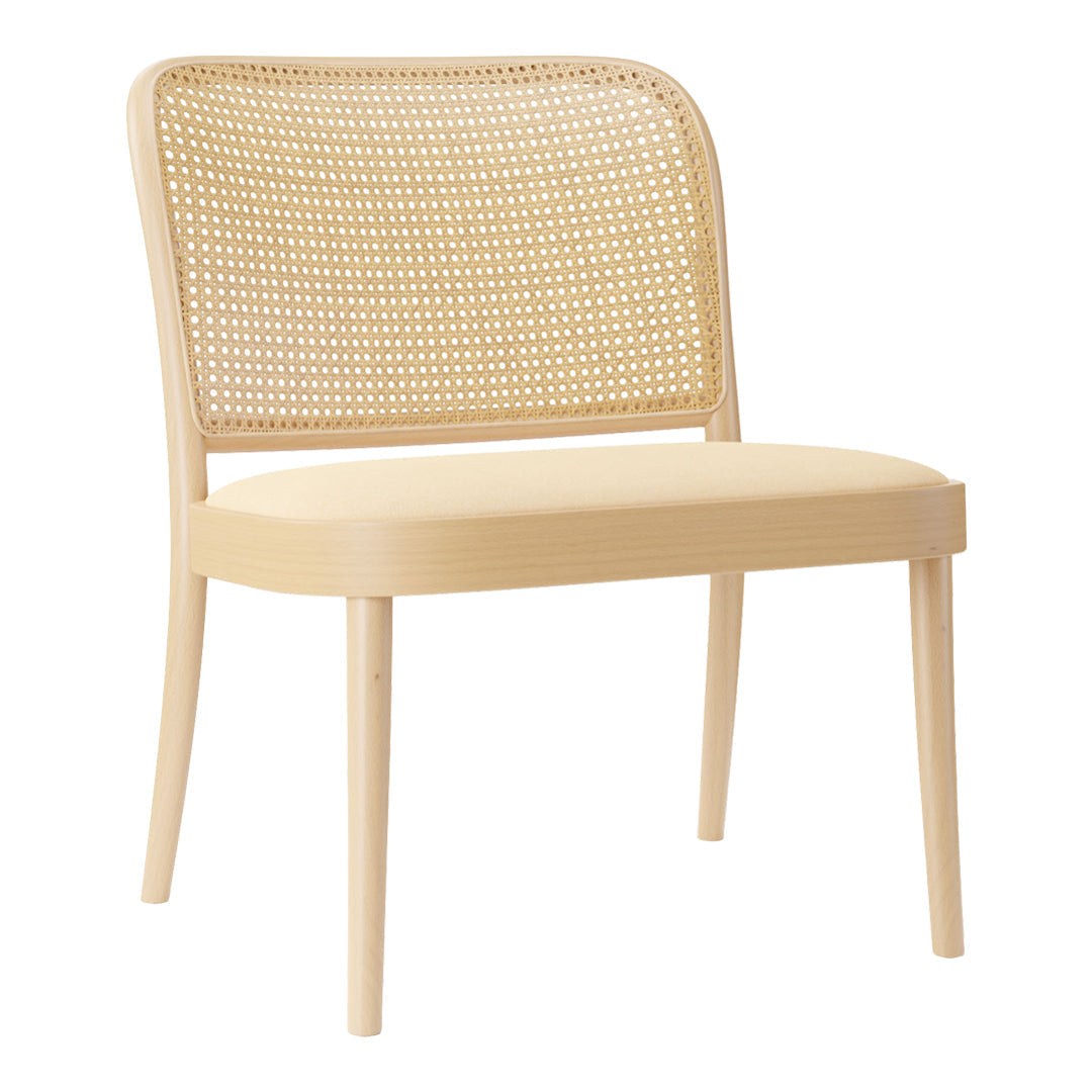 Lounge Chair 811 - Cane Back & Seat Upholstered - Beech Frame