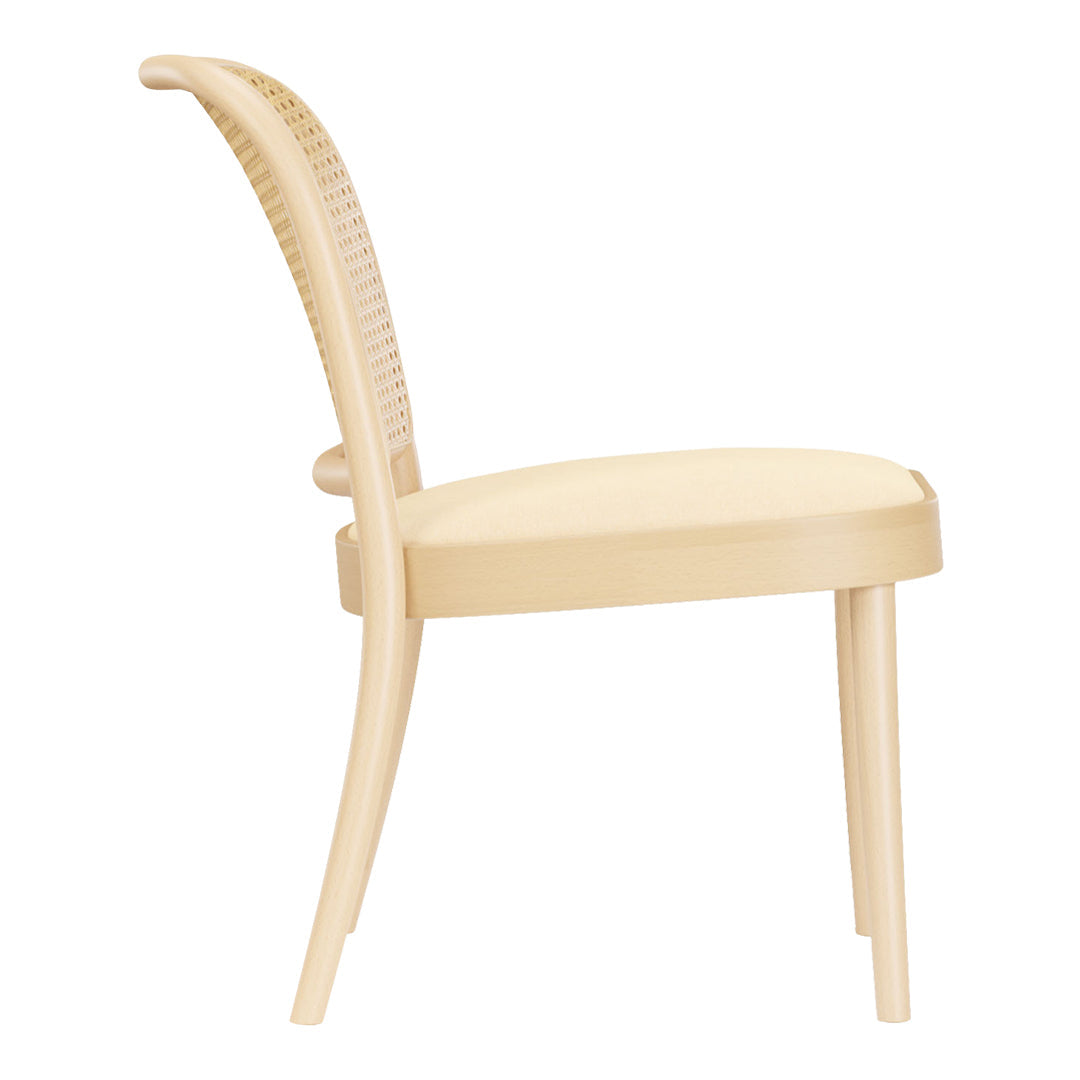 Lounge Chair 811 - Cane Back & Seat Upholstered - Beech Frame