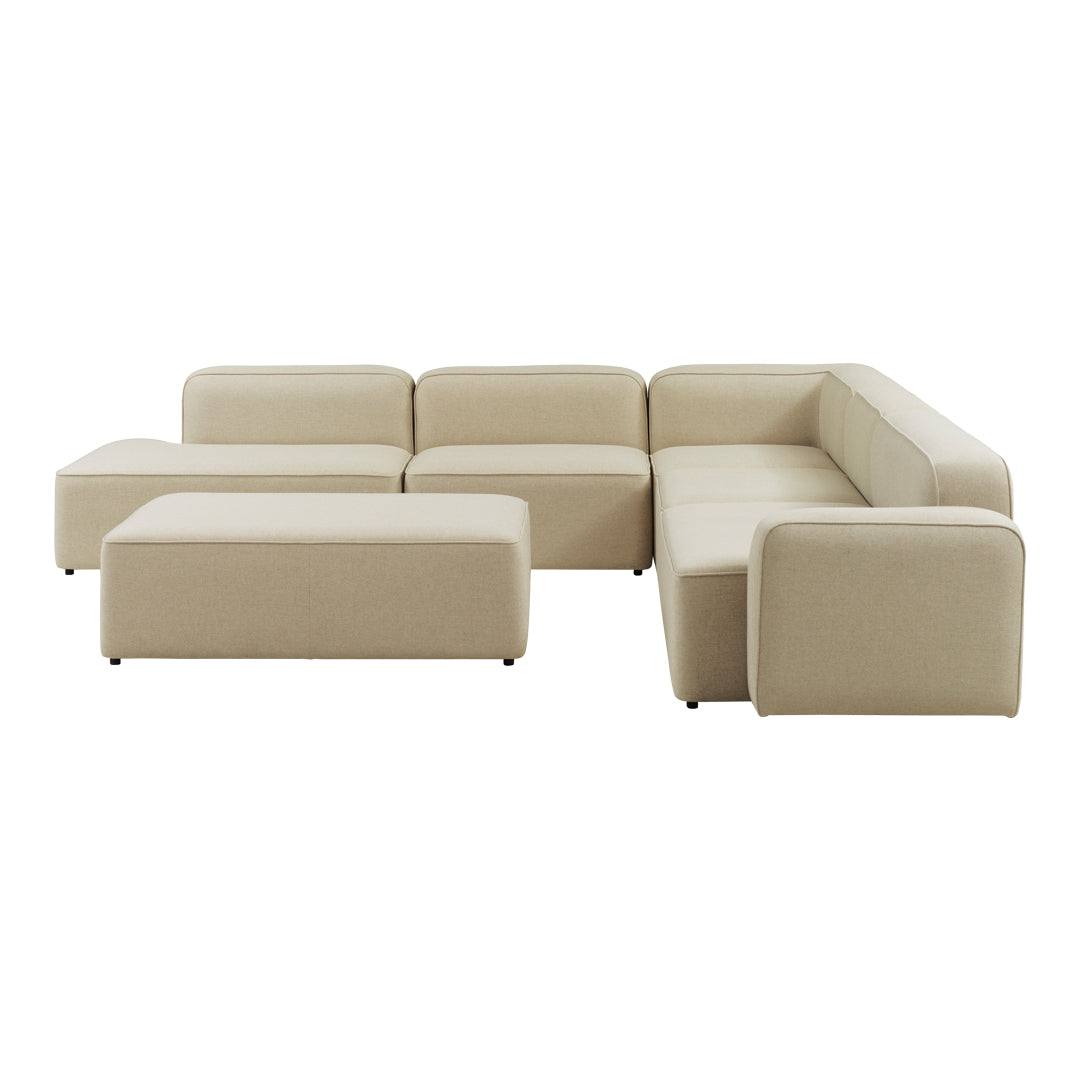 Rope Sofa Chaise Lounge w/ Pouf