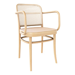 Armchair 811 - Cane Back & Seat Upholstered - Beech Frame