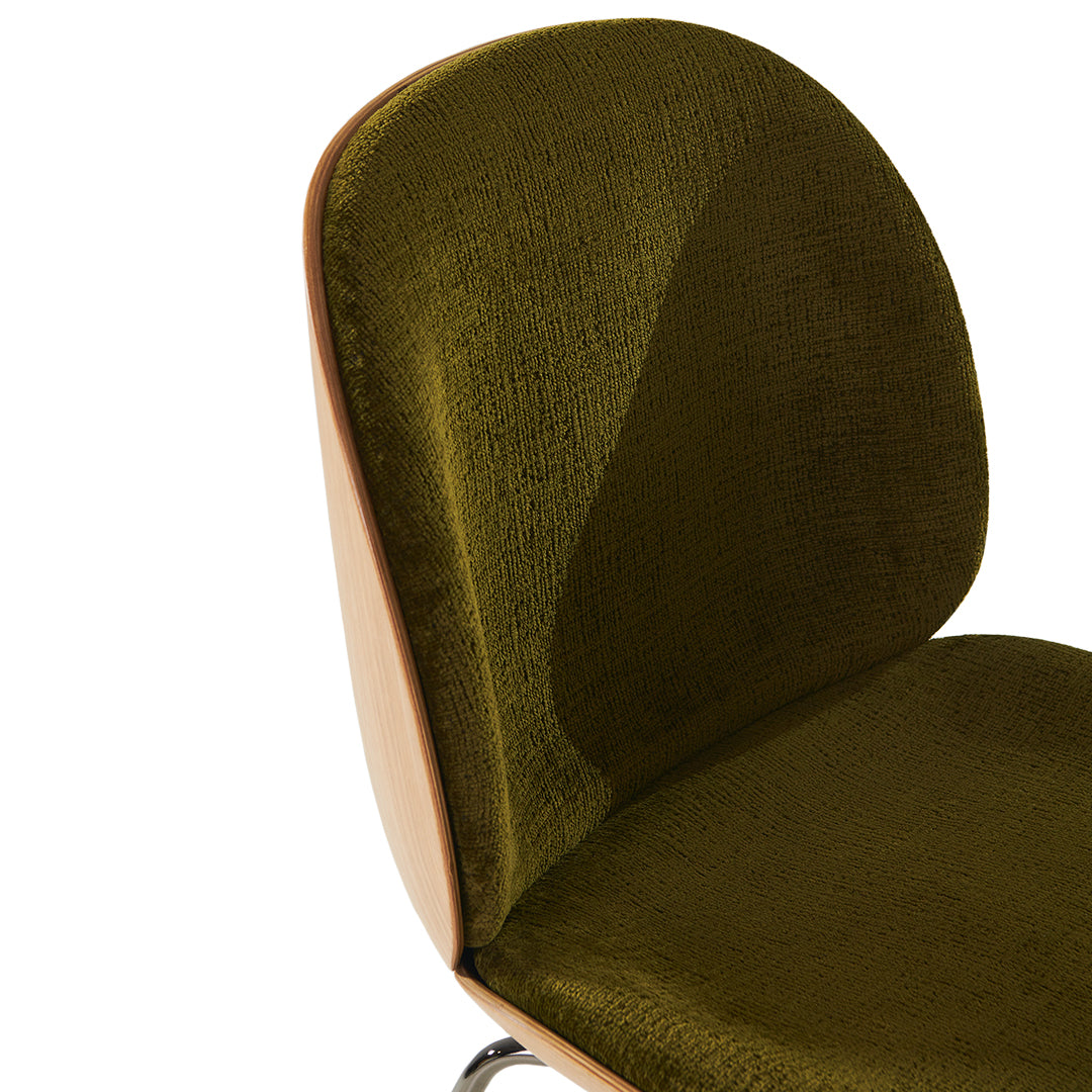 Beetle Dining Chair - Front Upholstered - Conic Base - 3D Veneer Shell