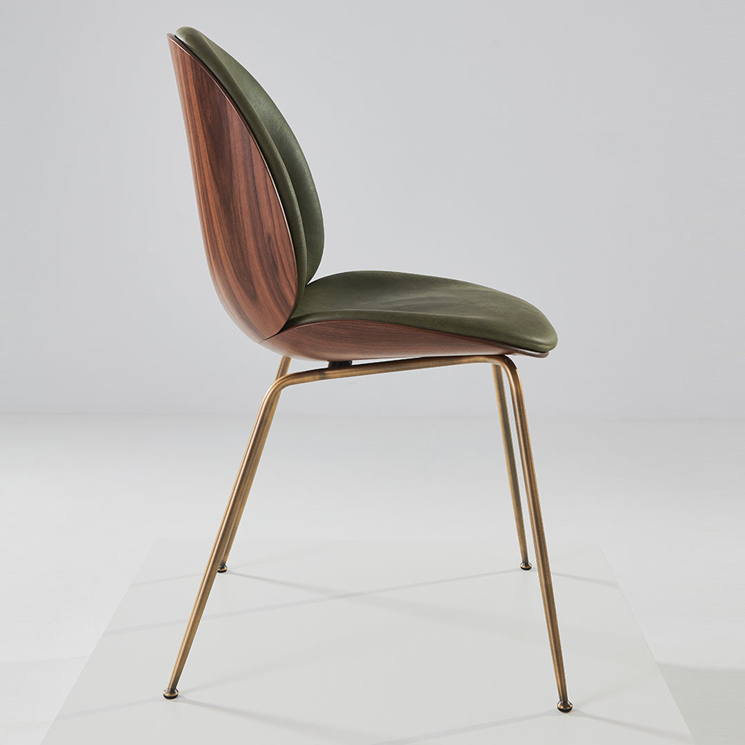 Beetle Dining Chair - Front Upholstered - Conic Base - 3D Veneer Shell