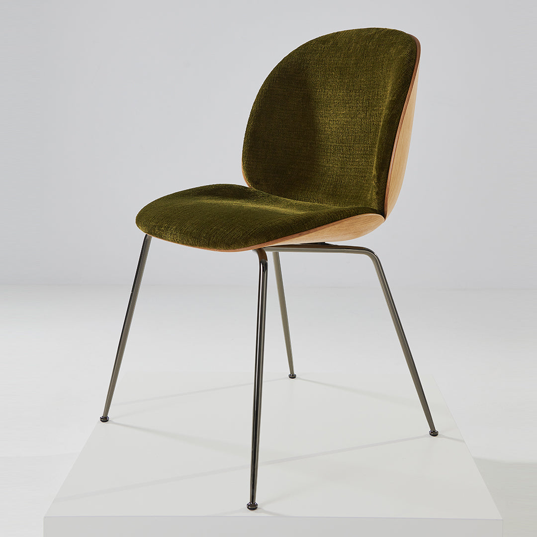 Beetle Dining Chair - Front Upholstered - Conic Base - 3D Veneer Shell