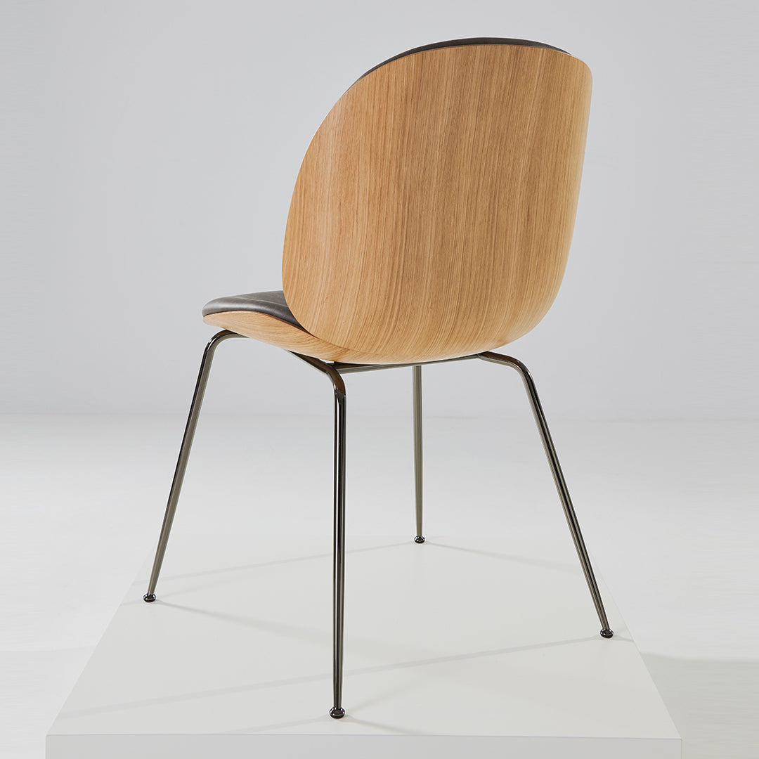 Beetle Dining Chair - Front Upholstered - Conic Base - 3D Veneer Shell