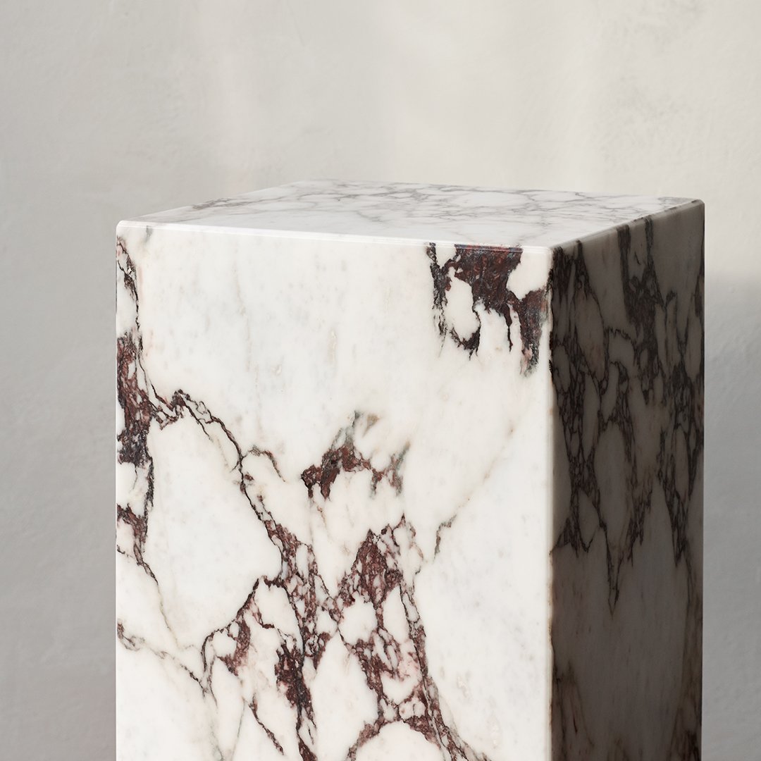 Marble Plinth Side Table - Tall