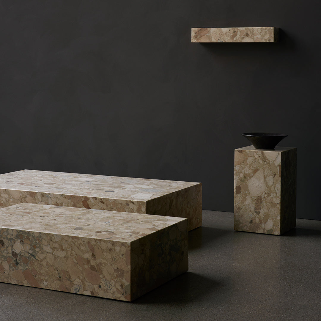 Marble Plinth Side Table - Tall