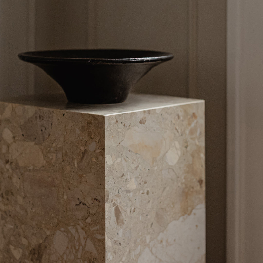 Marble Plinth Side Table - Tall