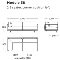 Maho Modular Sofa (Modules 37-40)