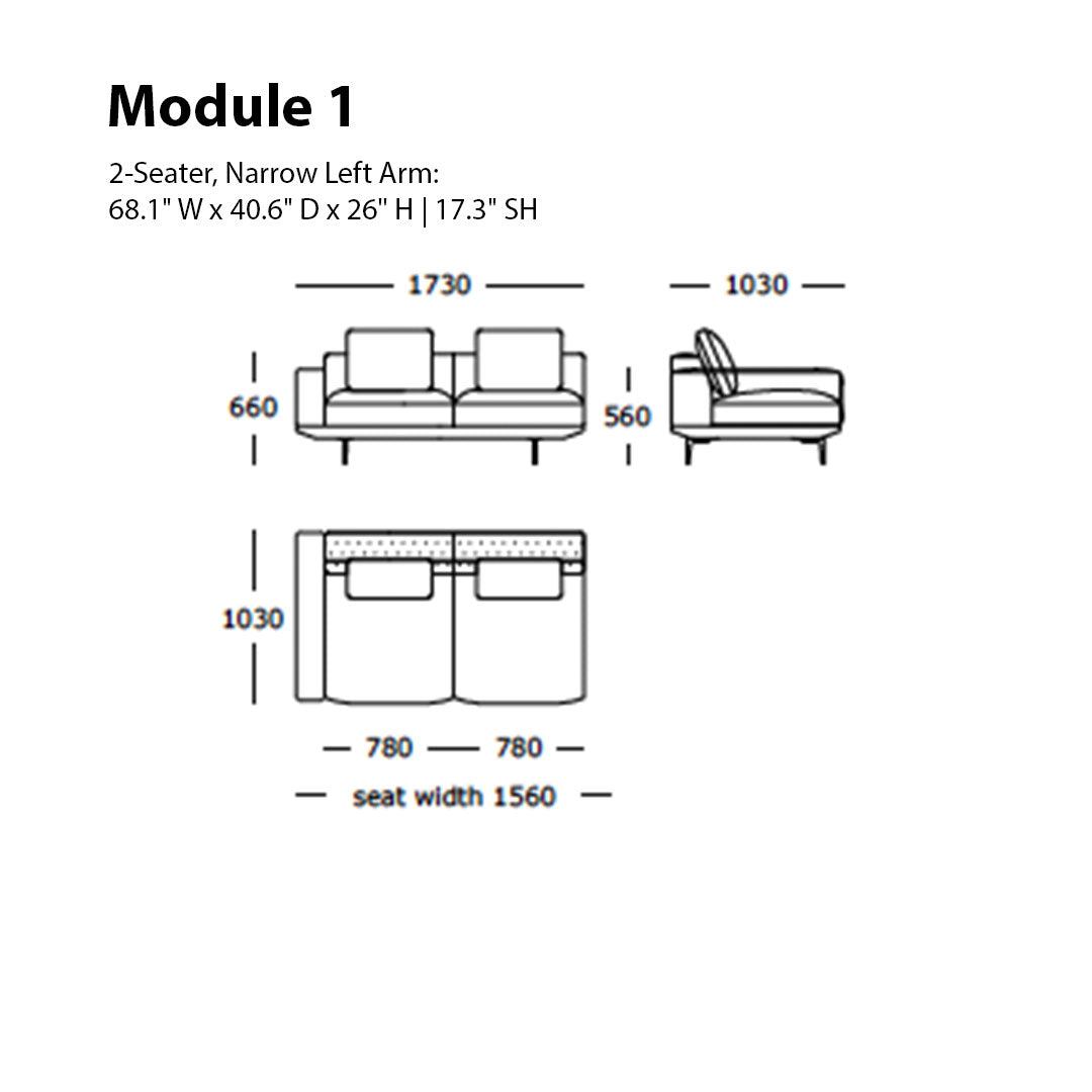 Surface Modular Sofa (Modules 1-4)