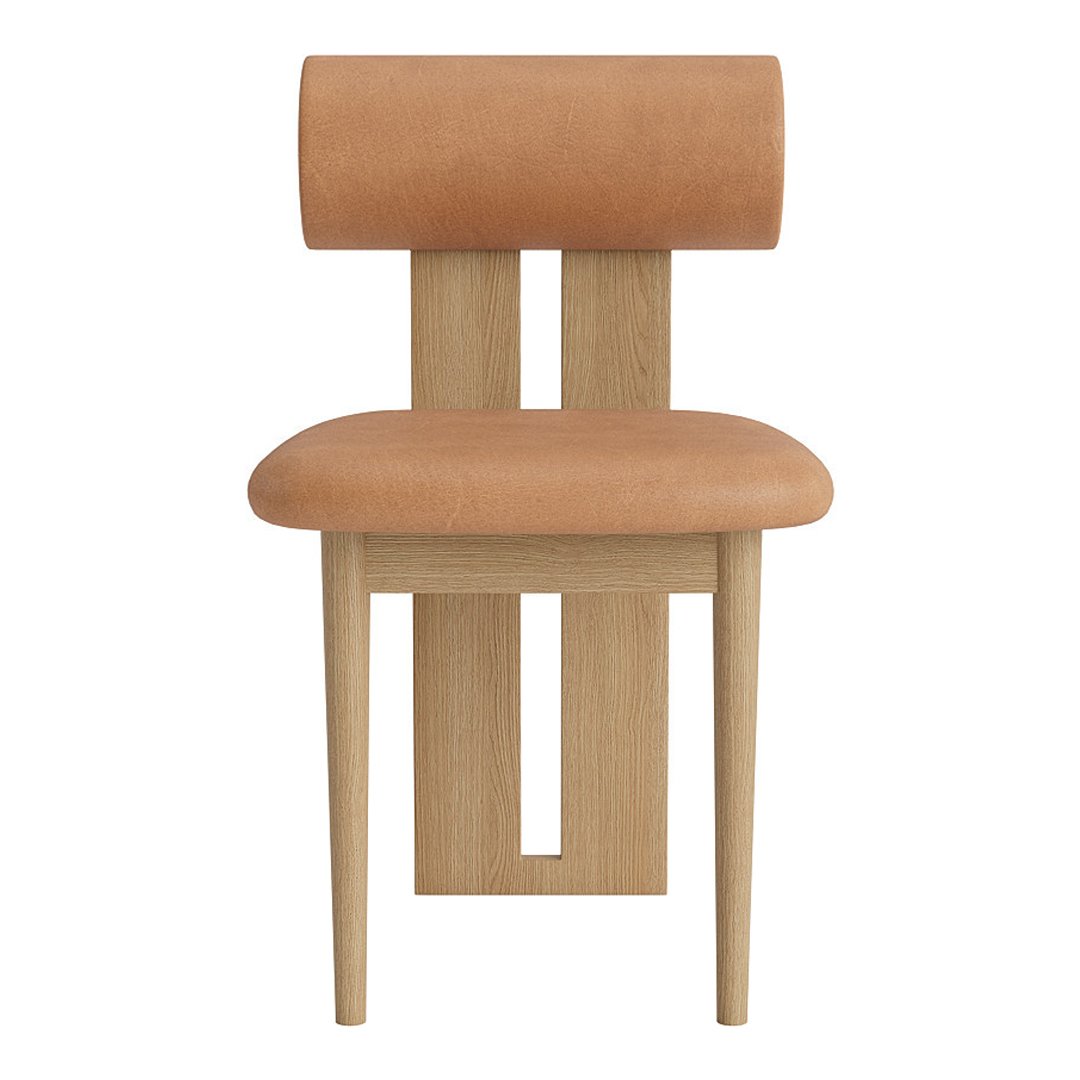 Duna Range Fabric Upholstered Wooden Side Chair With Camelback