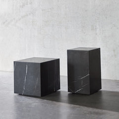 Marble Plinth Side Table - Tall