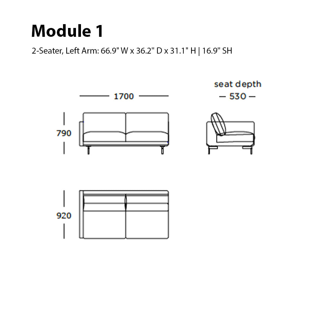 Trace Modular Sofa (Modules 1-6)