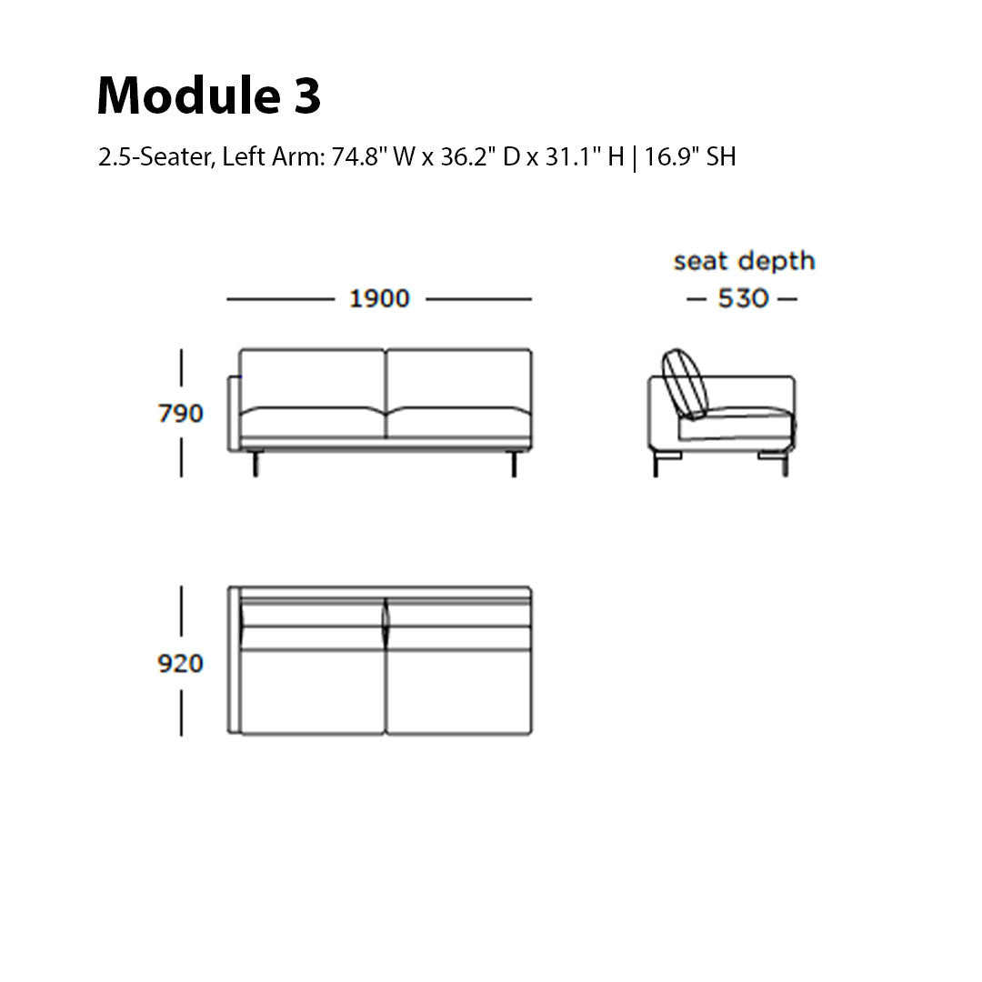 Trace Modular Sofa (Modules 1-6)