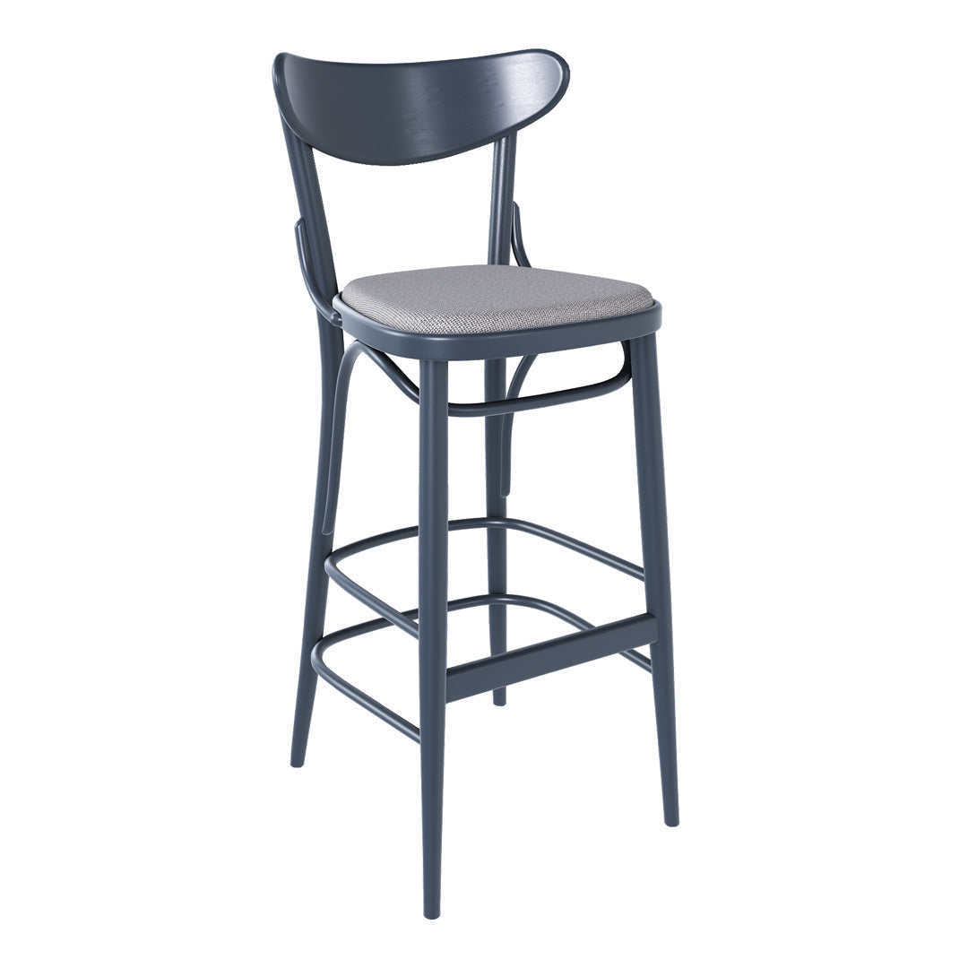 Banana Barstool 131 - Seat Upholstered - Beech Pigment Frame