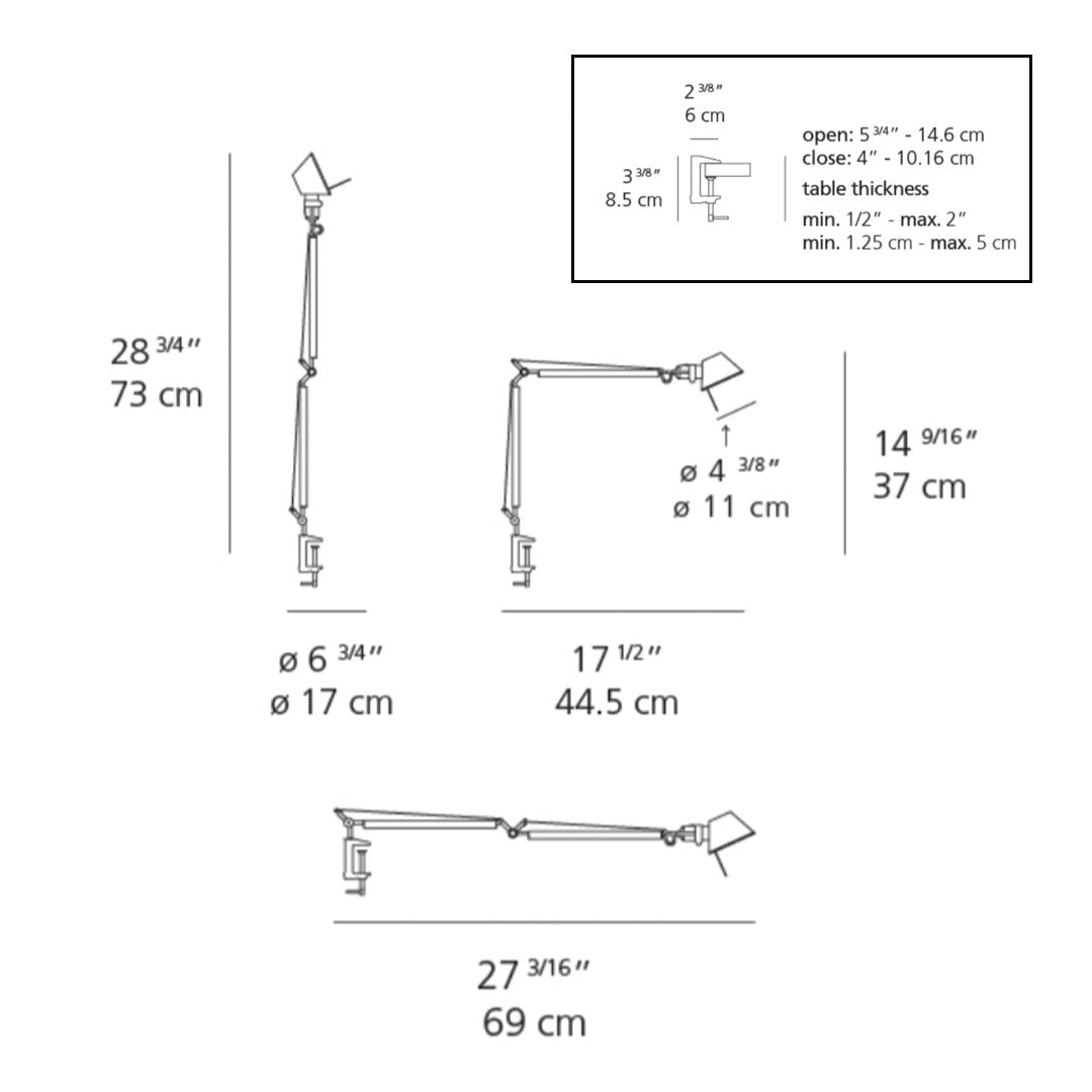 Tolomeo Micro Table Lamp w/ Clamp